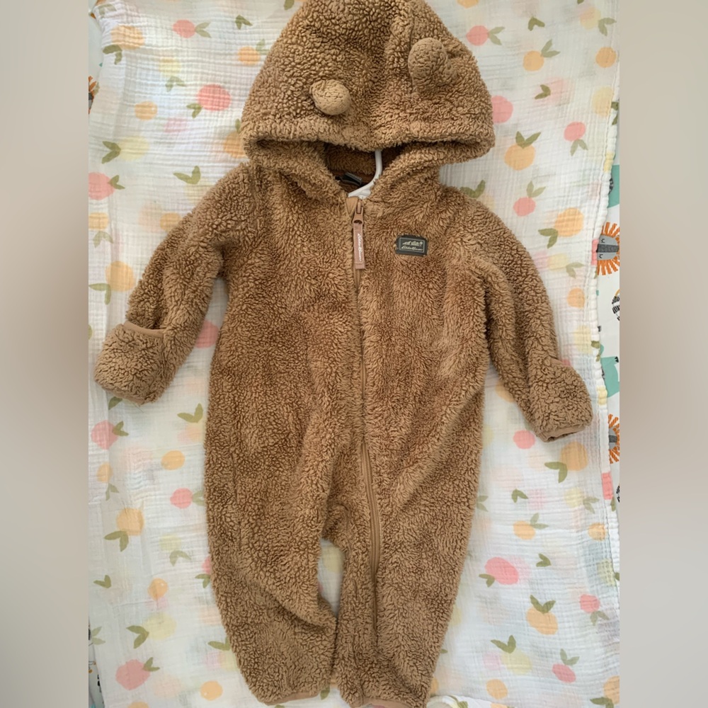 Eddie Bauer Brown Fleece Kids One Piece